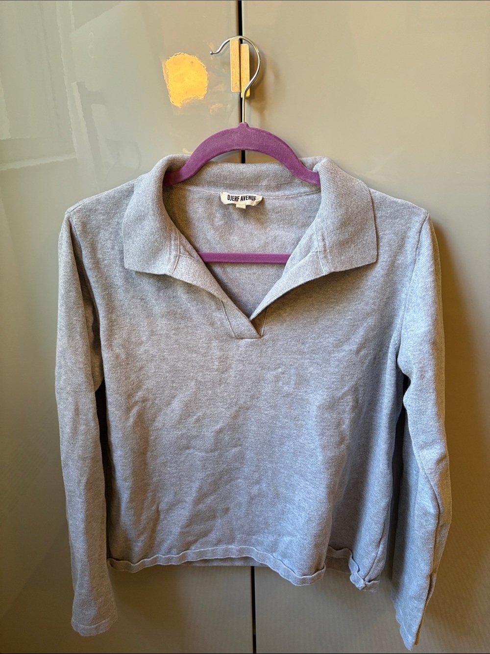 Djerf Avenue Light Gray Knit Top